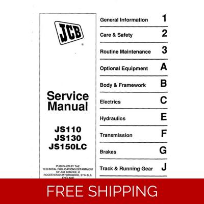 JCB JS110_JS130_JS150LC_TRACKED_EXCAVATOR_SERVICE WORKSHOP MANUAL JCB JS110_JS130_JS150LC_TRACKED_EXCAVATOR_SERVICE WORKSHOP MANUAL